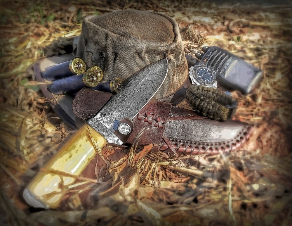 2- Damascus Knives, Axes and Swords